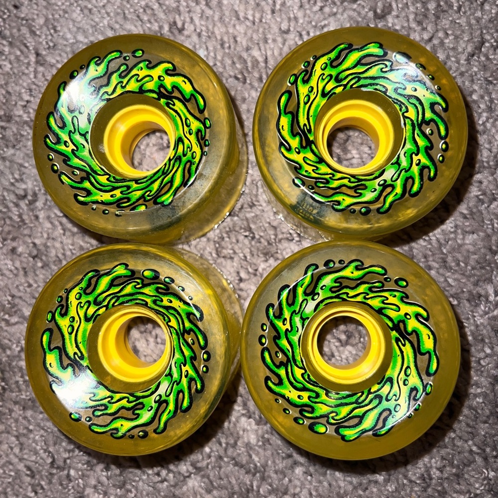Slime Balls Skateboard Wheels-66mm OG Slime Trans Yellow 78a